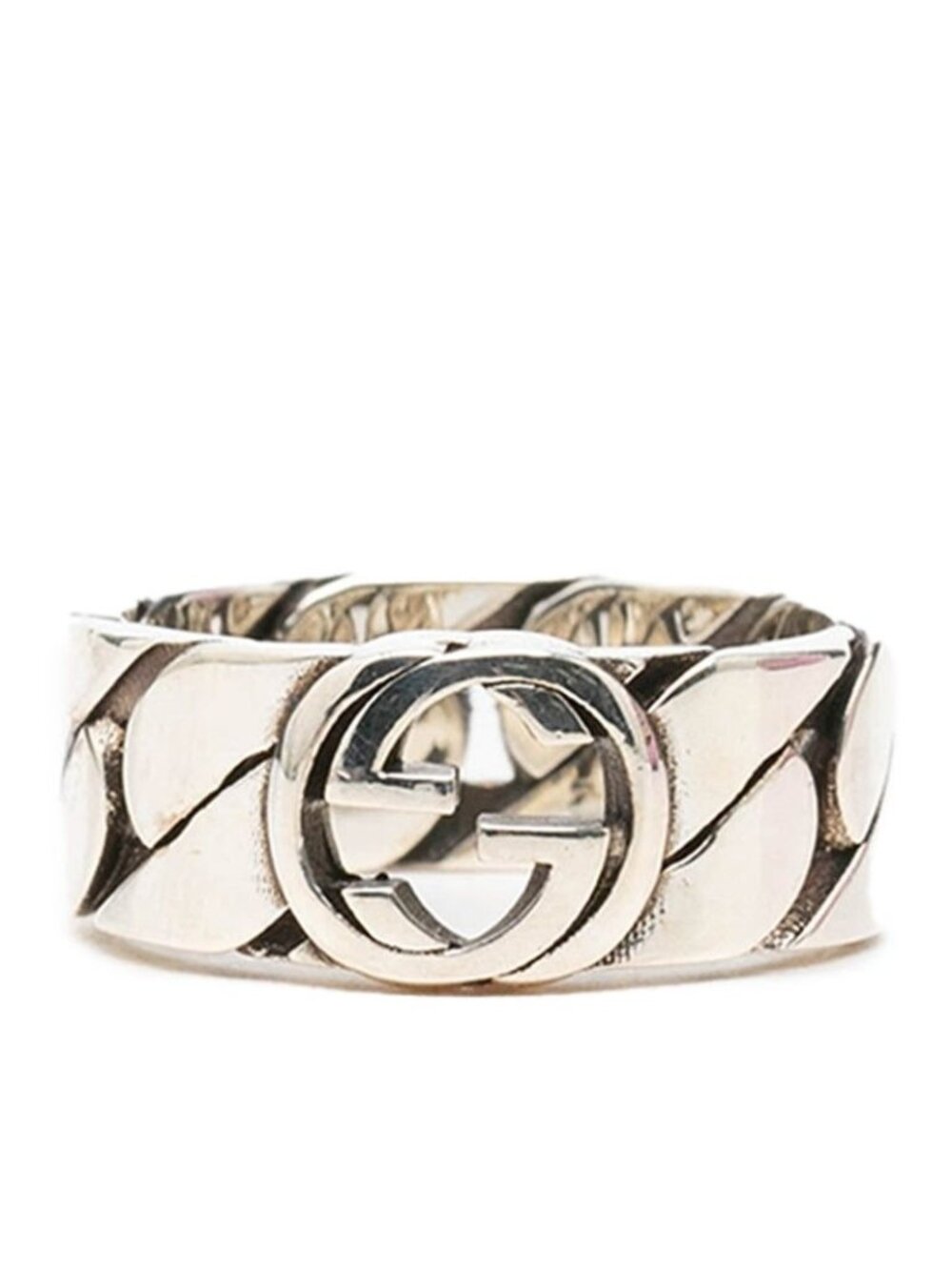 Gucci Interlocking G Chain Ring Silver